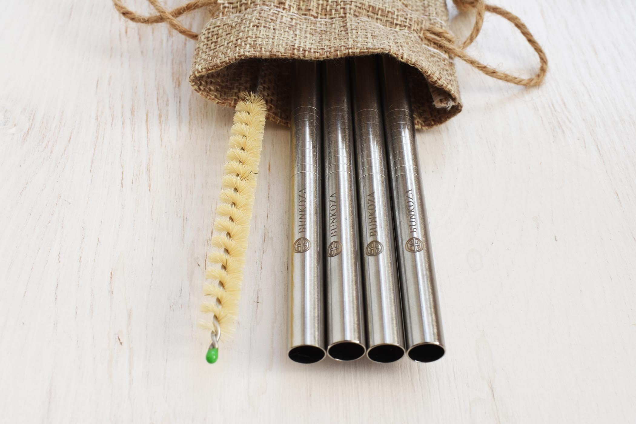 stainless steel straws with straw cleaner and travel bag
