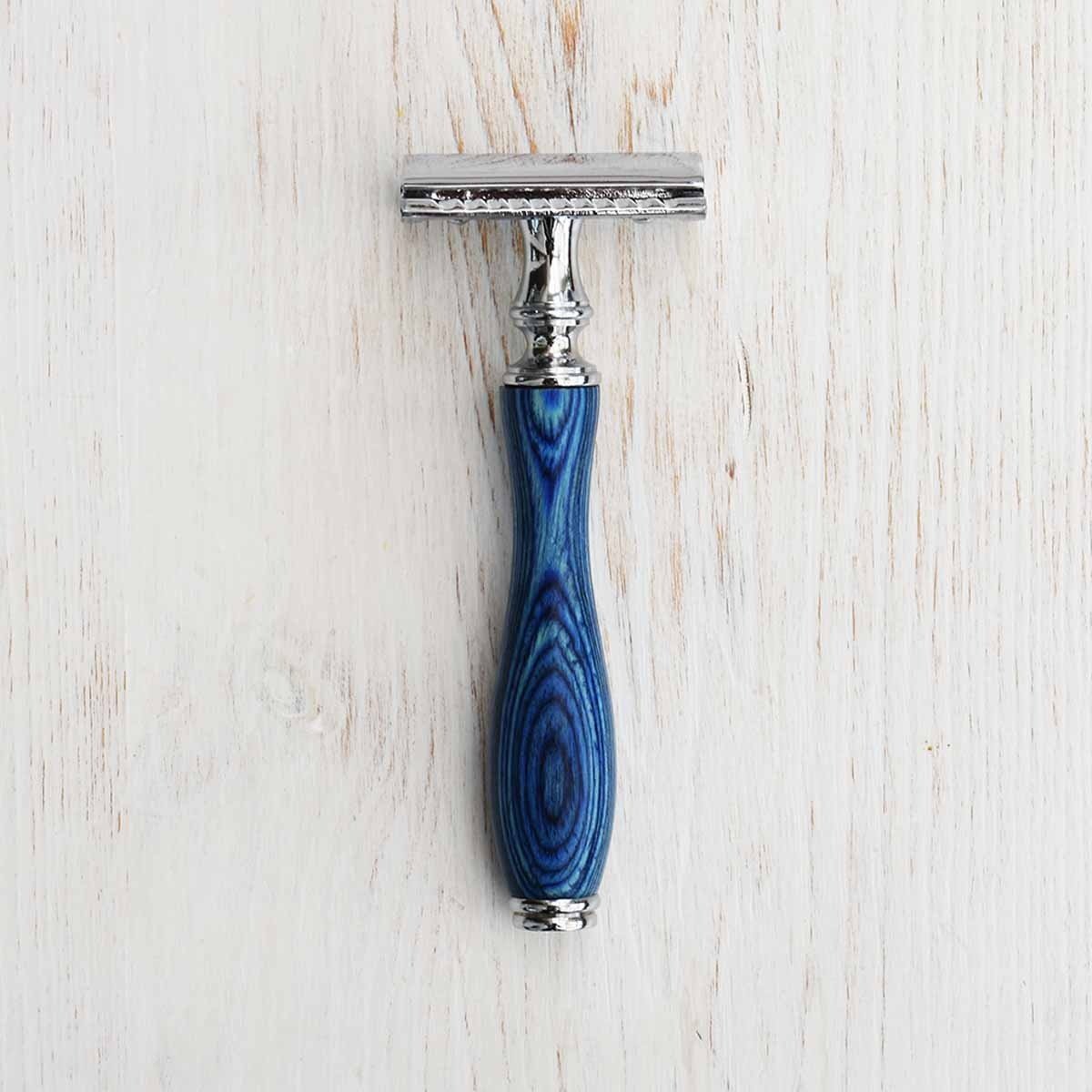 double edge safety razor naked necessities blue