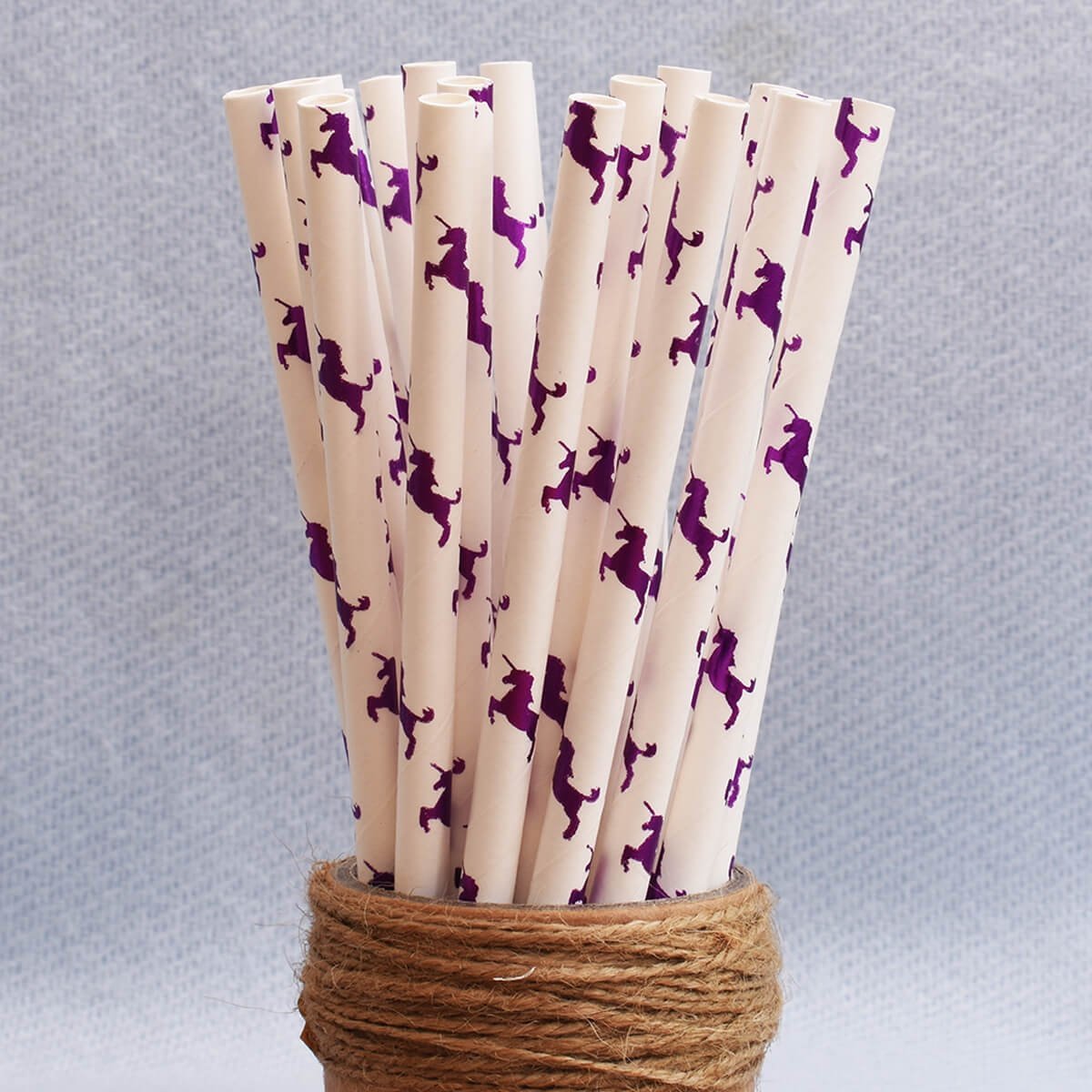 25 biodegradable paper straws unicorns