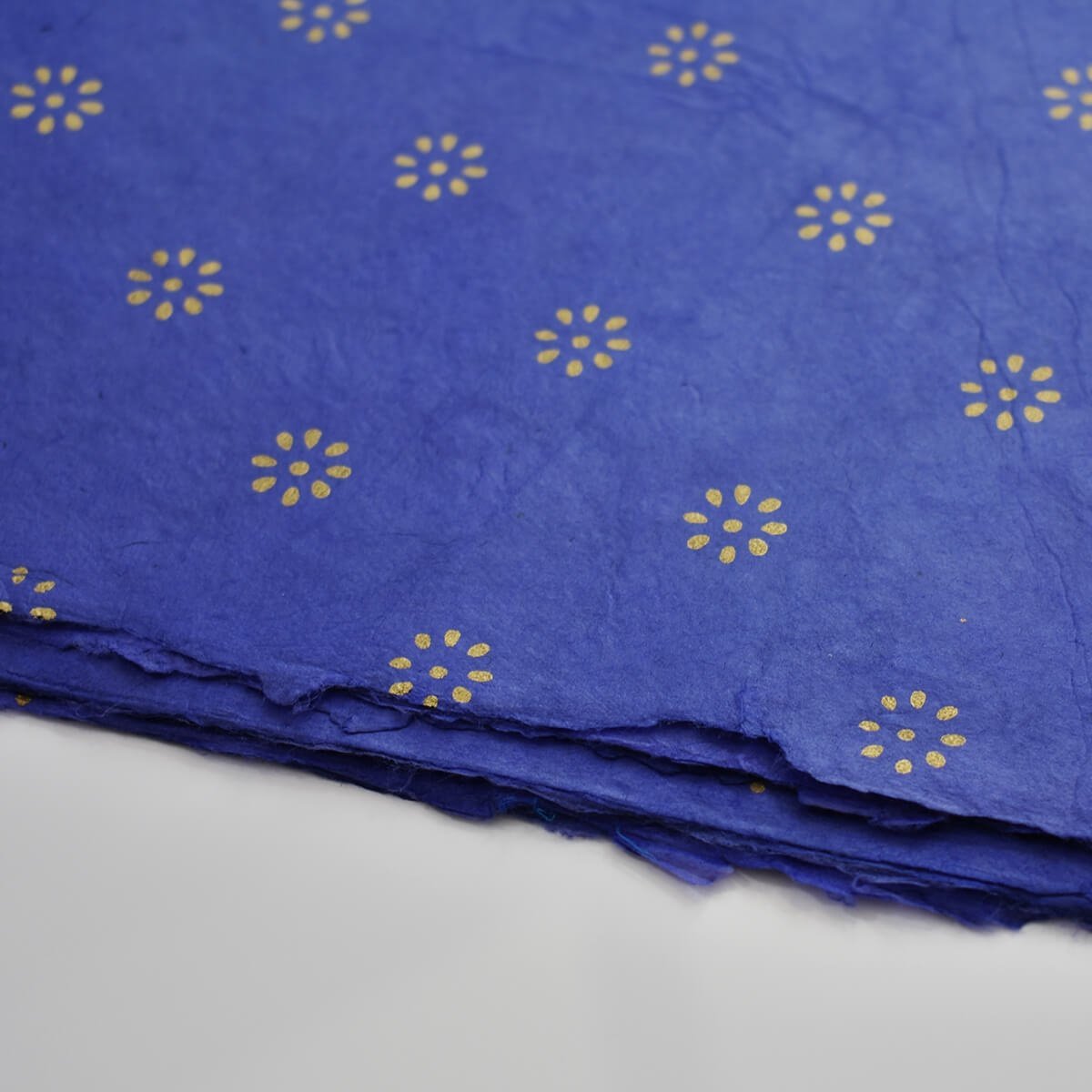 biodegradable wrapping paper lokta flower blue