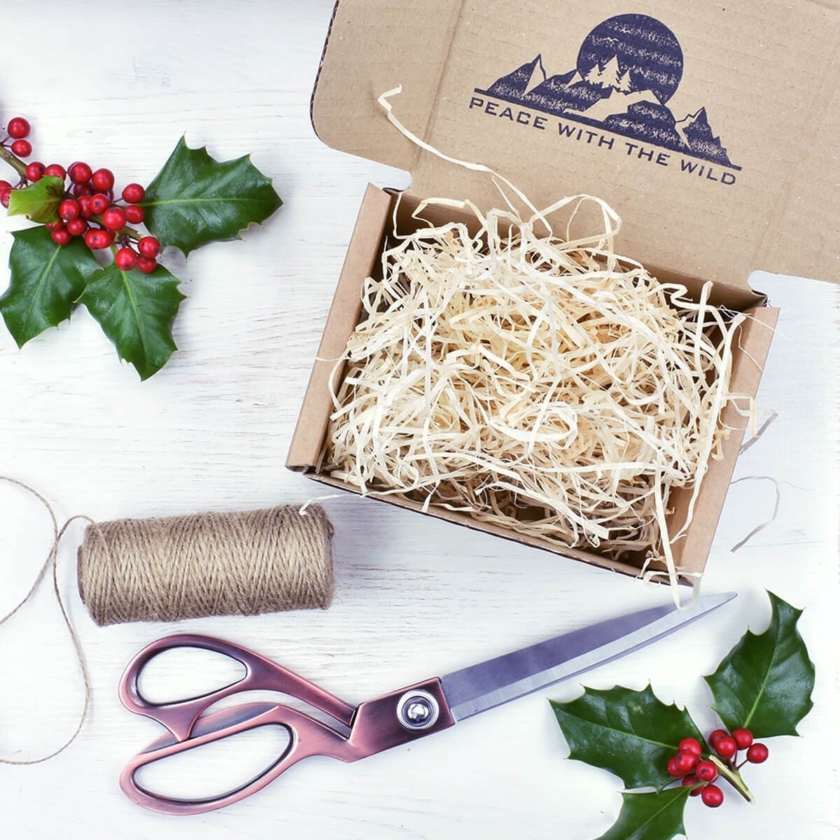 Christmas gift wrapping peace with the wild cardboard gift box