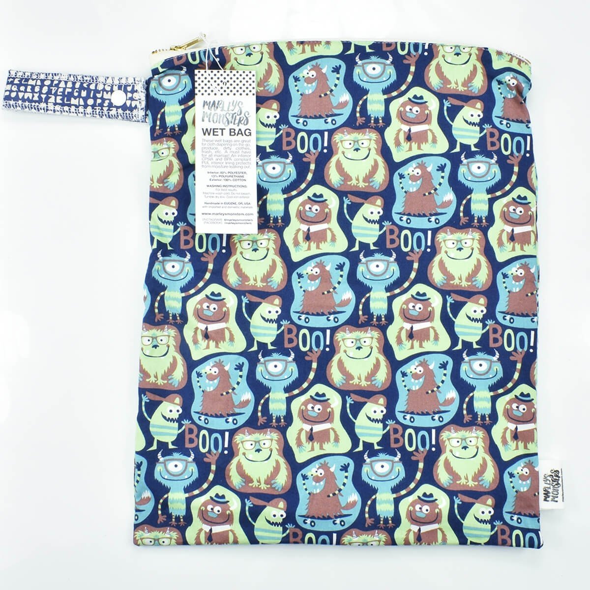 large wet bag marleys monsters boo print