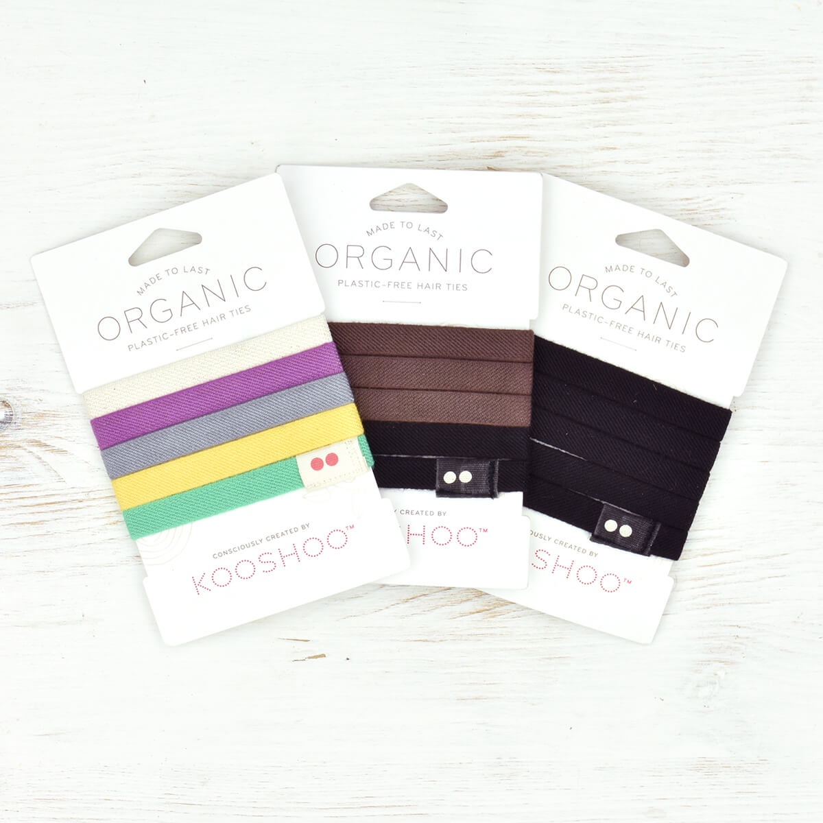 organic plastic free hair ties collection kooshoo