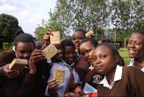 Group of students holding the donated OrganiCups