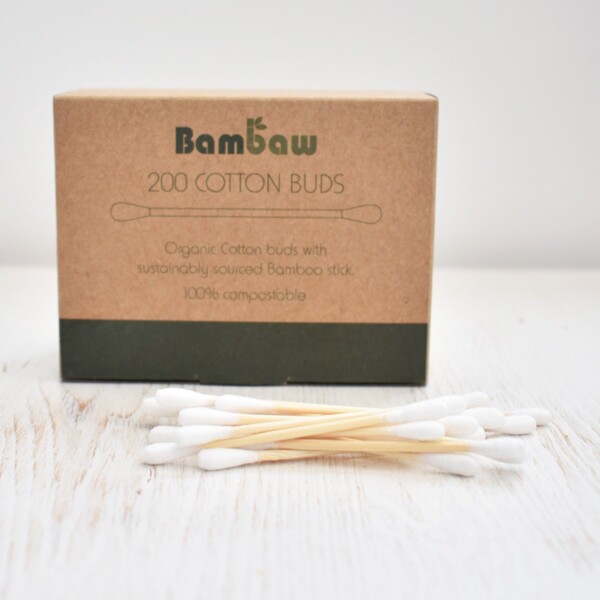 bambaw, Bamboo Cotton Buds, cotton buds, cotton swabs, plastic-free, bio-degradable, vegan friendly, pack of 200,