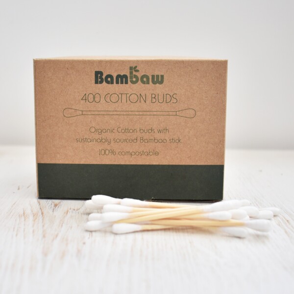 bambaw, Bamboo Cotton Buds, cotton buds, cotton swabs, plastic-free, bio-degradable, vegan friendly, pack of 400,