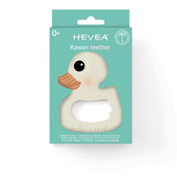 Hevea Natural Rubber Duck Teether In Packaging