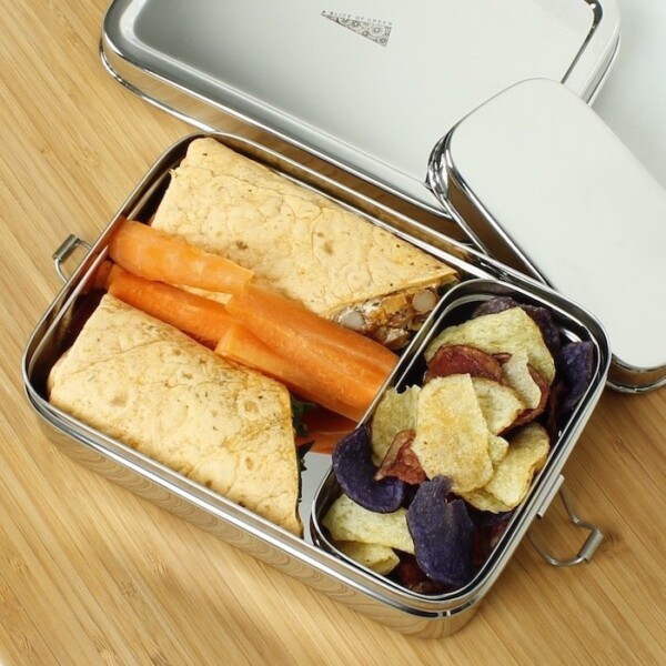 A Slice of Green Large Stainless Steel Lunch Box with Mini Container Inside