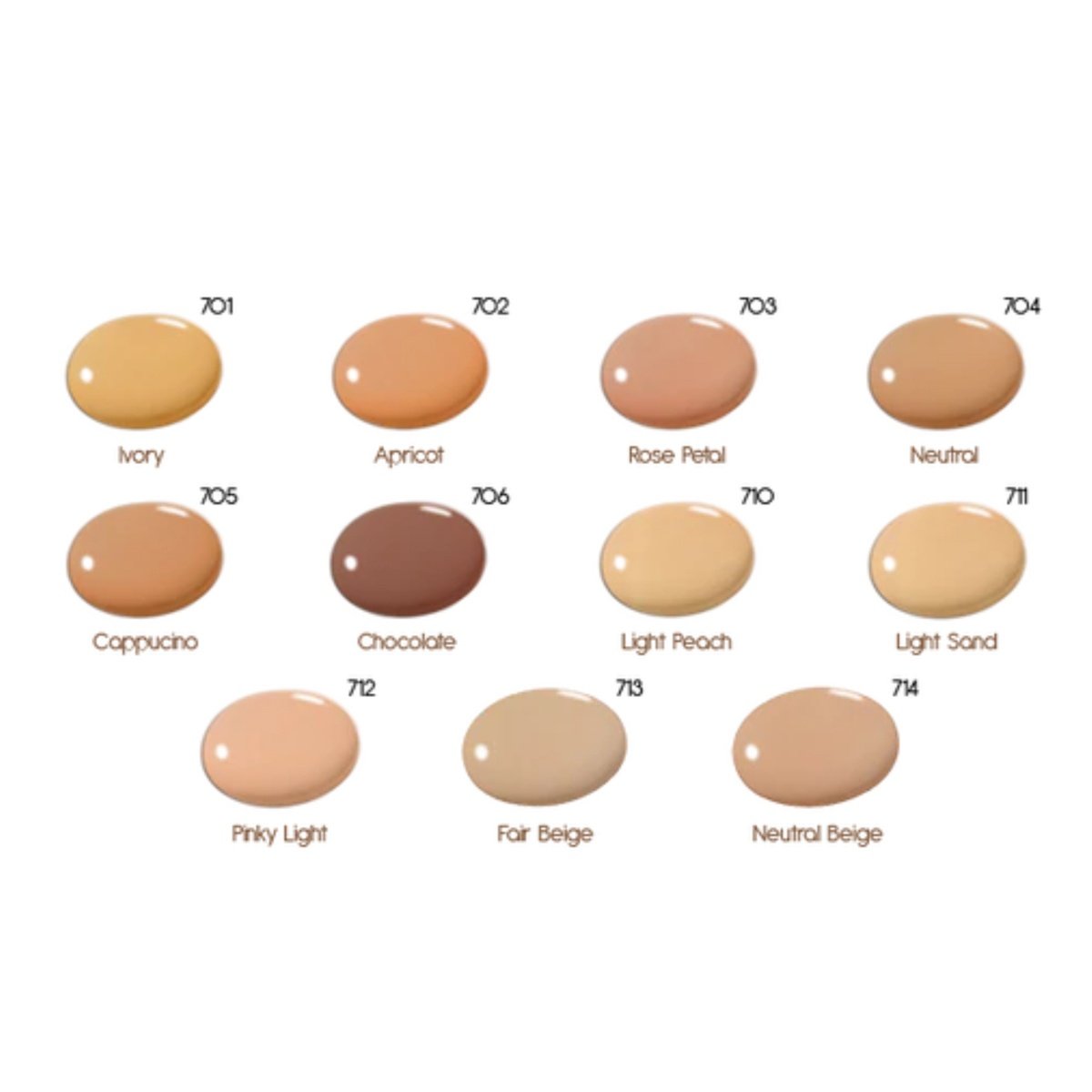 silk foundation shades