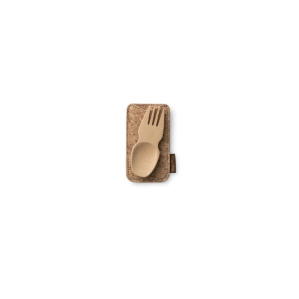 Bambu Bamboo Spork & Cork Pouch