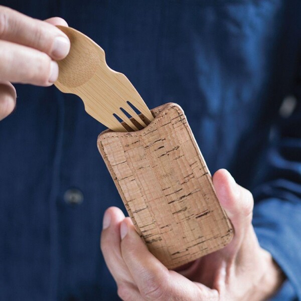 Bambu Bamboo Spork In Cork Pouch