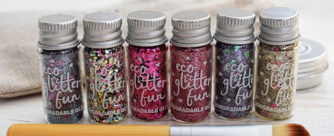 Eco Glitter Fun Pinky Eco Glitter Set With Brush And Bag