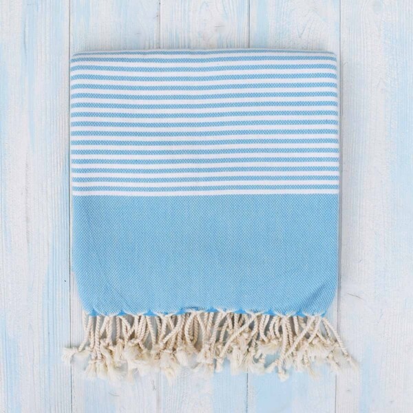 Ebb Flow Cornwall Blue Turkish Towel Quick Dry Hammam Towel