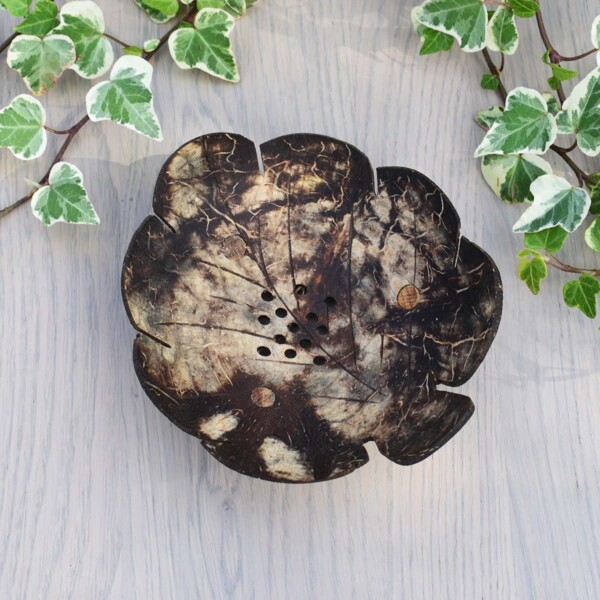 Curved Leaf Coconut Shell Soap Dish