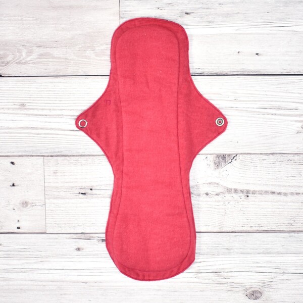 Eco-Femme Cotton Sanitary Pad ,Night Pad, dusky red, front side,