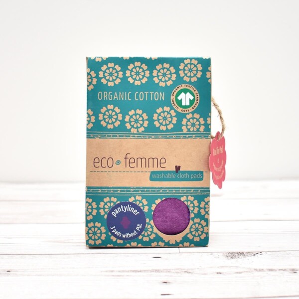 Eco-Femme Cotton Panty Liners Vibrant Stripe 3 Pack Box