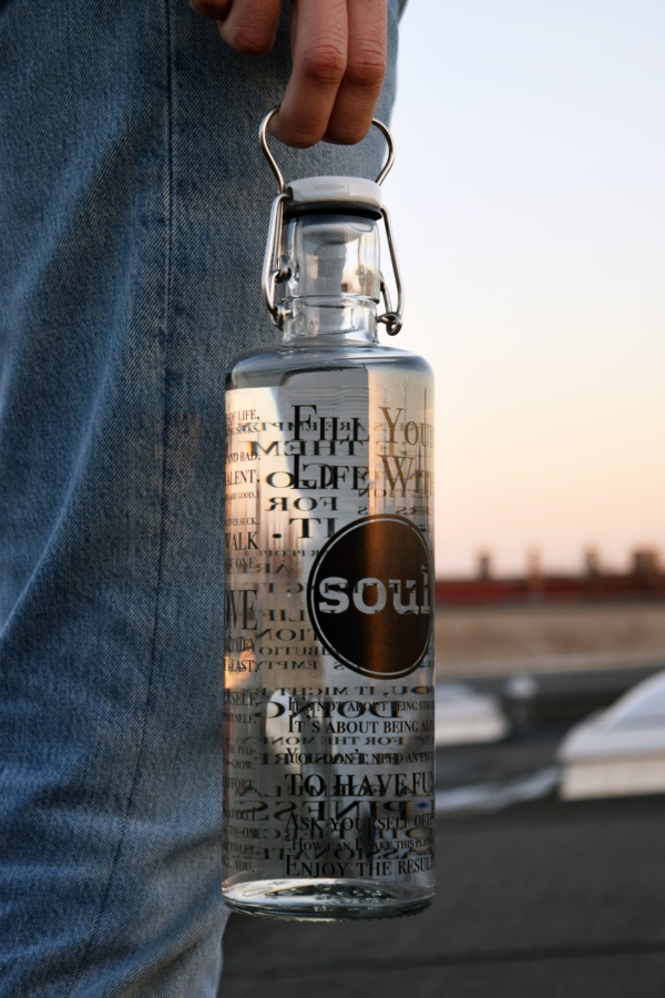 Person Carrying Soul Fill Your Life With Soul Glass Water Bottle