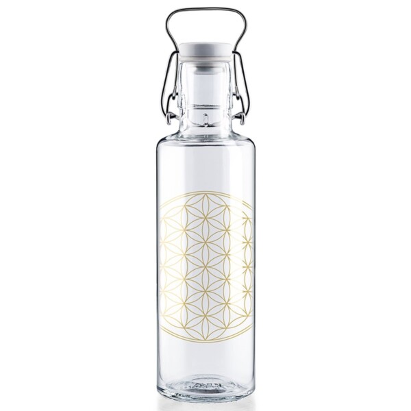 Soul Flower Of Life Glass Water Bottle