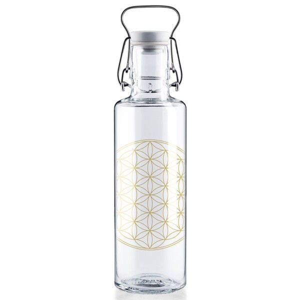 Soul Flower Of Life Glass Water Bottle