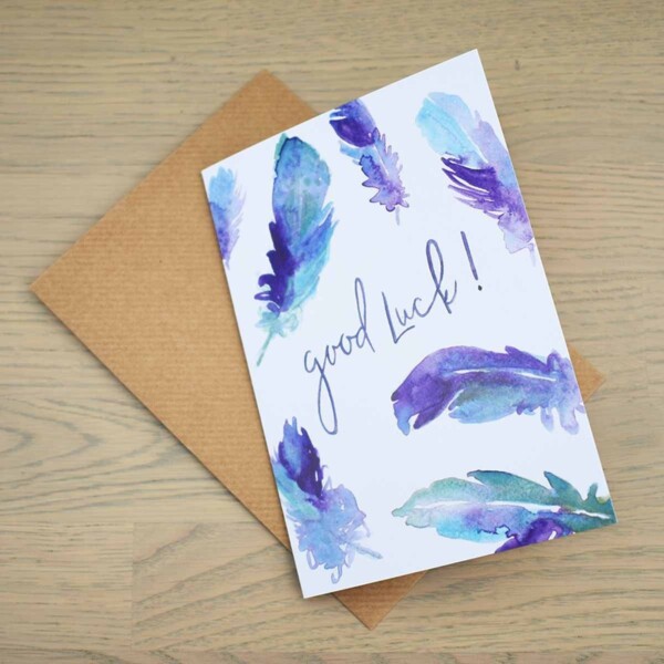 Stefanie Lau Eco-friendly Greetings Card Good Luck With Envelope