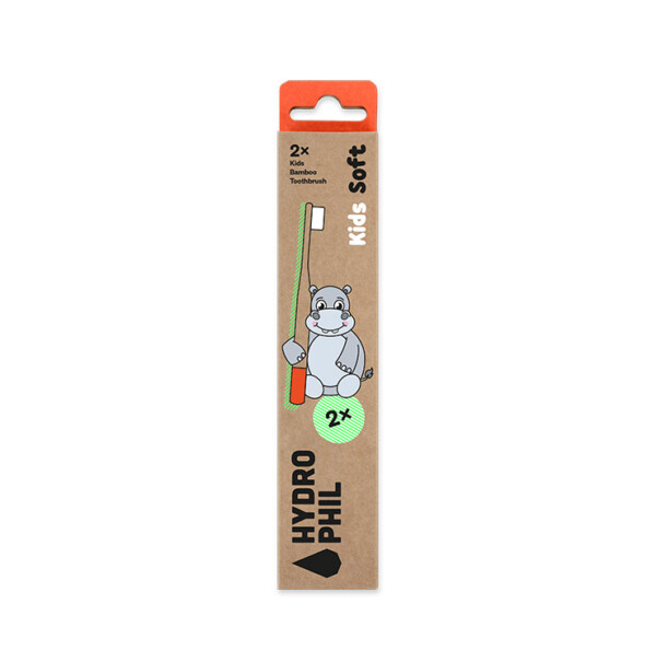 Children's 2 Pack Bamboo Toothbrush - Red
