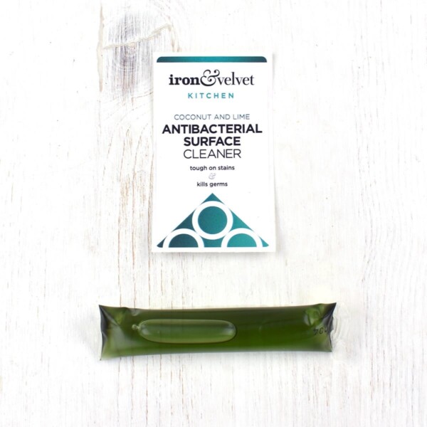 iron and velvet, iron & velvet, kitchen cleaner, kitchen cleaner sachets, plastic free, anti bacterial,