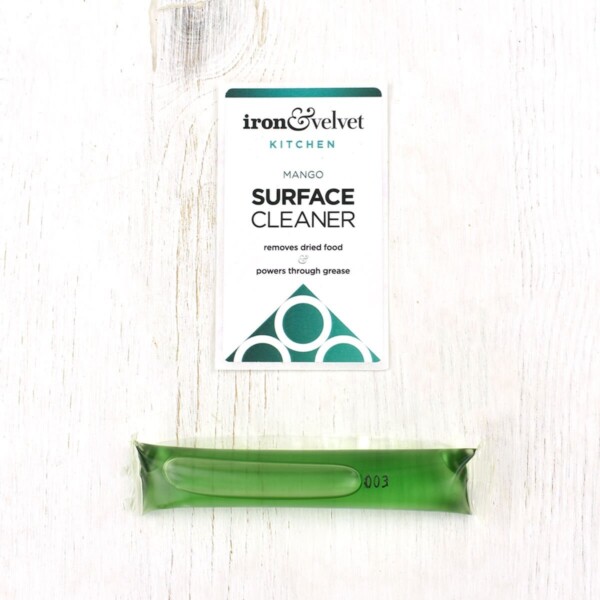 iron and velvet, iron & velvet, kitchen surface cleaner, kitchen surface cleaner sachets, plastic free,