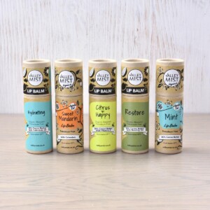 Selection of Valley Mist lip balms in different flavours