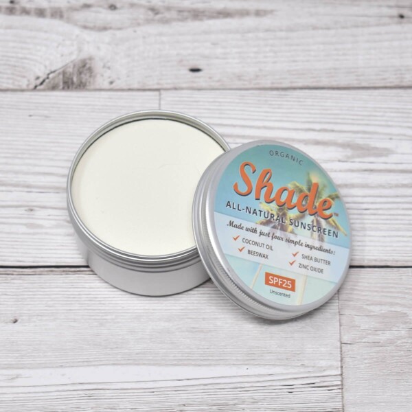 Shade All Natural Sunscreen SPF 25 Tin Open