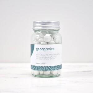 Georganics Toothpaste Tablets , dental care, dental hygiene, vegan friendly, toothtablets, travel essentials, spearmint,