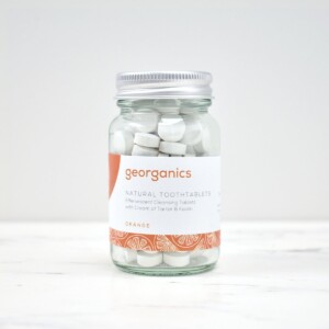 Georganics Toothpaste Tablets , dental care, dental hygiene, vegan friendly, toothtablets, travel essentials, orange,