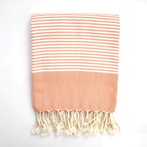 Ebb Flow Cornwall Orange Turkish Towel Quick Dry Chappie Hammam Towel
