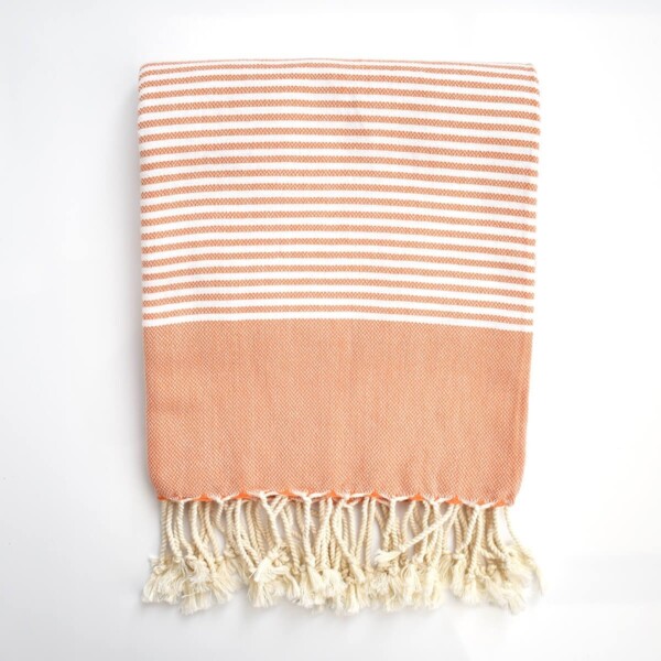 Ebb Flow Cornwall Orange Turkish Towel Quick Dry Chappie Hammam Towel