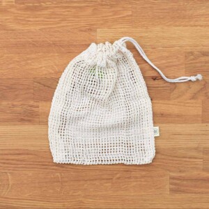A Slice of Green Small Organic Cotton Net Produce Bag With Drawstring Close