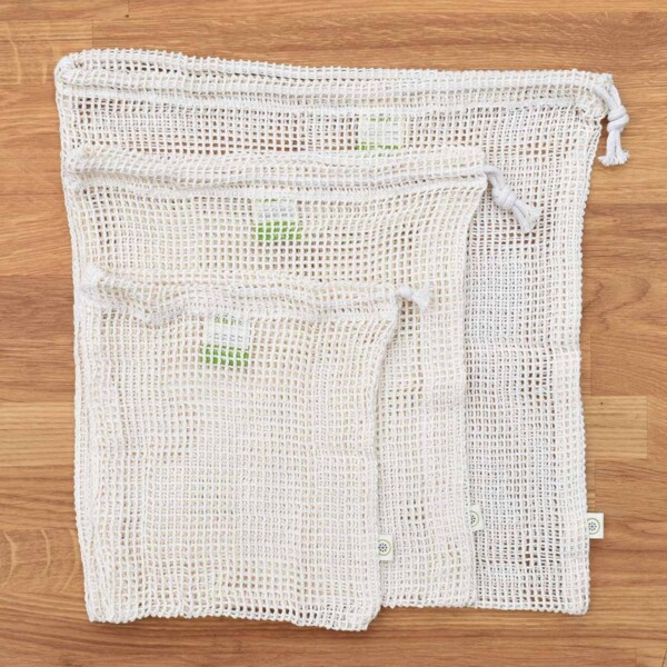 A Slice of Green Set of 3 Organic Cotton Net Produce Bags