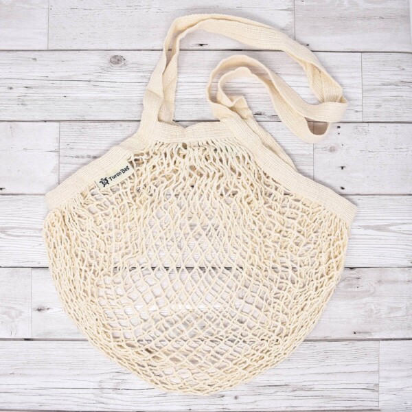 Turtle Bags White Long Handle Organic Cotton String Bag