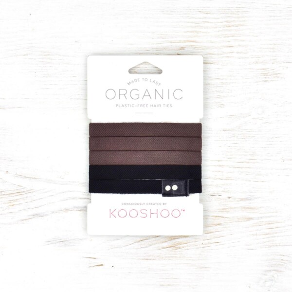 Brown/Black Organic Plastic-free Hair Ties - 5 Pack - Image 2