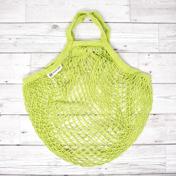 Turtle Bags Lime Short Handle Organic Cotton String Bag