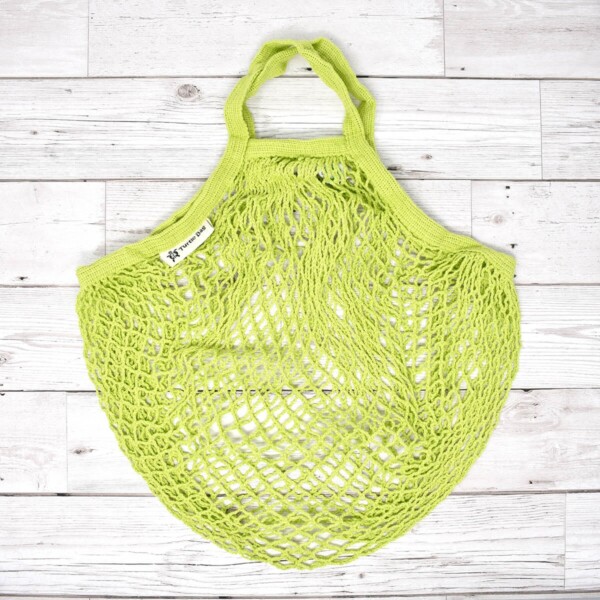 Turtle Bags Lime Short Handle Organic Cotton String Bag