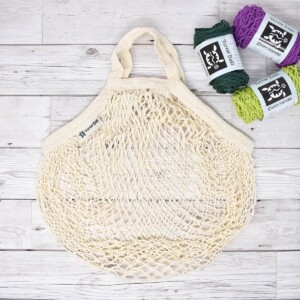 Collection of Different Coloured Turtle Short Handle Organic Cotton String Bags