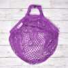 Turtle Bags Purple Short Handle Organic Cotton String Bag