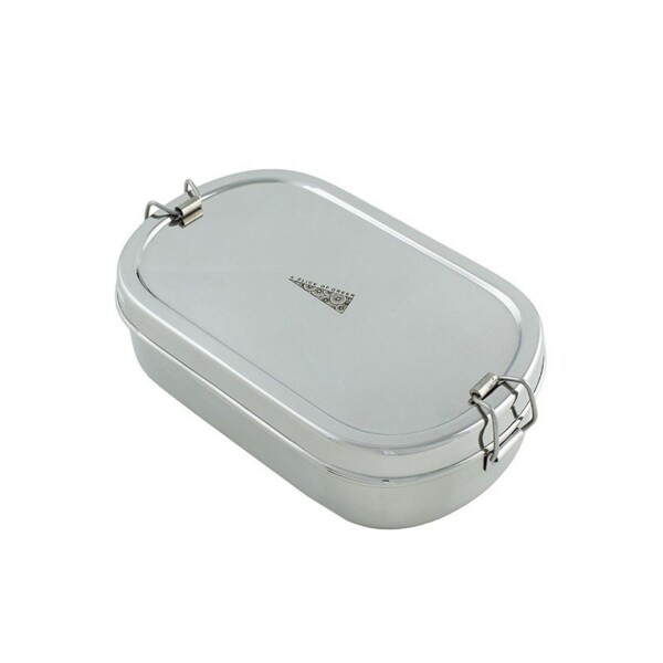 A Slice of Green Stainless Steel Oval Lunch Box with Mini Container