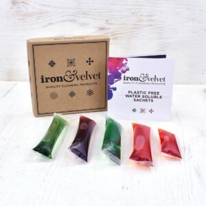 iron and velvet, iron & velvet, Plastic Free Cleaning Sachets, cleaning sachets, household cleaning, water soluble sachets, plastic-free, cleaner, anti bacterial,