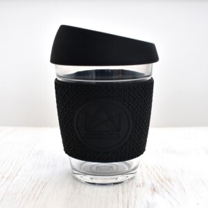 Neon Kactus Black Glass Coffee Cup