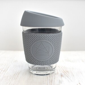 Neon Kactus Grey Glass Coffee Cup