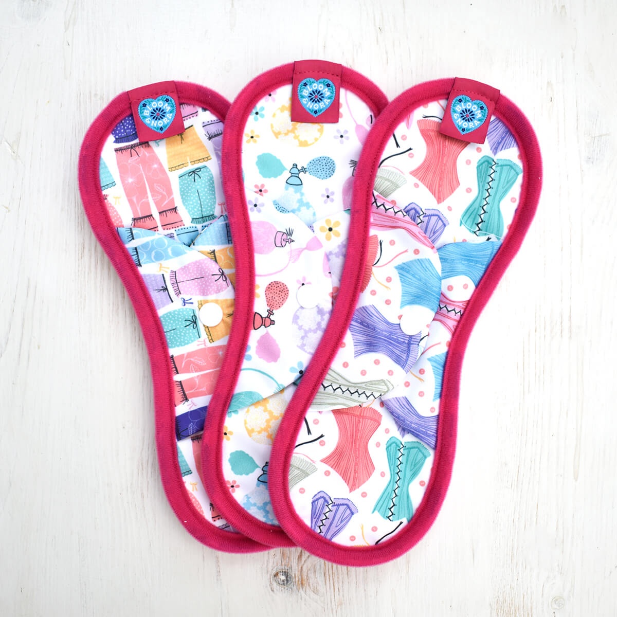 Bloom & Nora Reusable Sanitary Pads Noras - 3 Pack