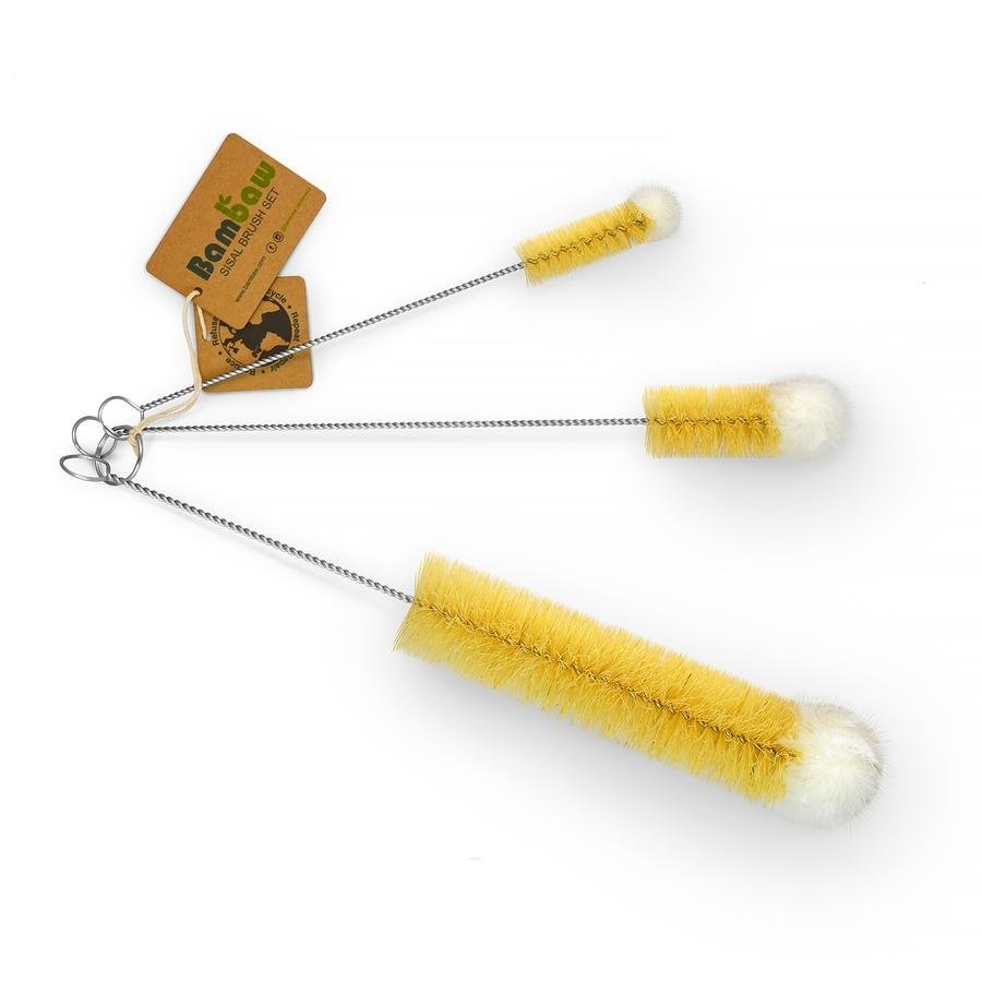 Bambaw Natural Bristle Glassware Bottle Brush Set