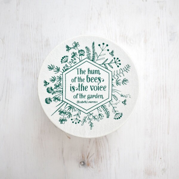 Your Green Kitchen Small Cotton Bowl Cover Green Bee Print