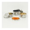 A Slice of Green Set Of 3 Stainless Steel Round Mini Food Containers Open With Divider