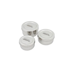 A Slice of Green Set Of 3 Stainless Steel Round Mini Food Containers